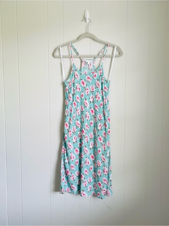 Charming Charlie Dresses & Skirts - Charming Charlie Floral midi Dress Women’s Small S Aqua Turquoise Pink White